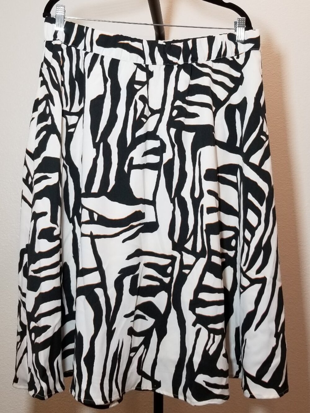 Ava‎ & Viv Plus Size X Zebra Midi Skirt City Business Retro Party Boho Flowy NWT